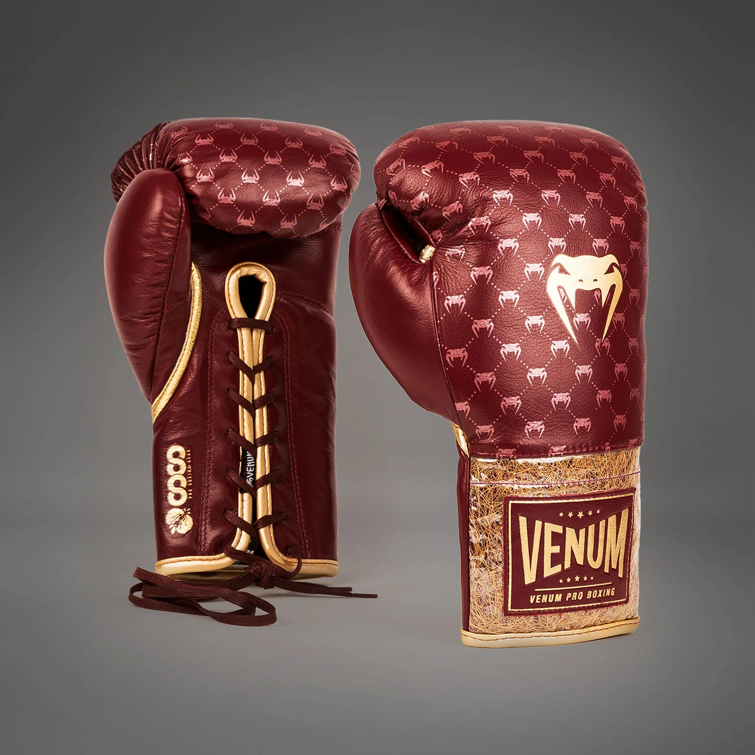 Guantes de boxeo con cordones Venum Coco Monogram Pro (Rojo granate)