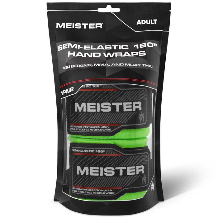 180" Semi-Elastic Hand Wraps for MMA & Boxing (Pair) - Neon