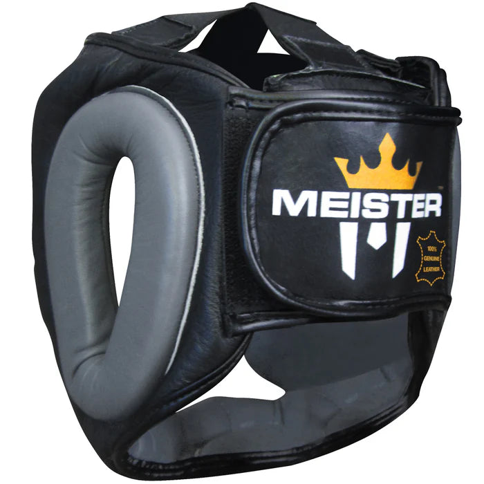 Protector de cabeza de entrenamiento de cara completa Meister Gel - Negro/Carbón/Dorado - XX-Grande