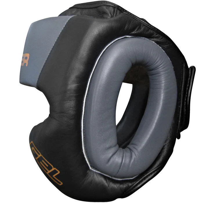 Meister Gel Full-Face Training Head Guard - Black/Charcoal/Gold - XX-Large